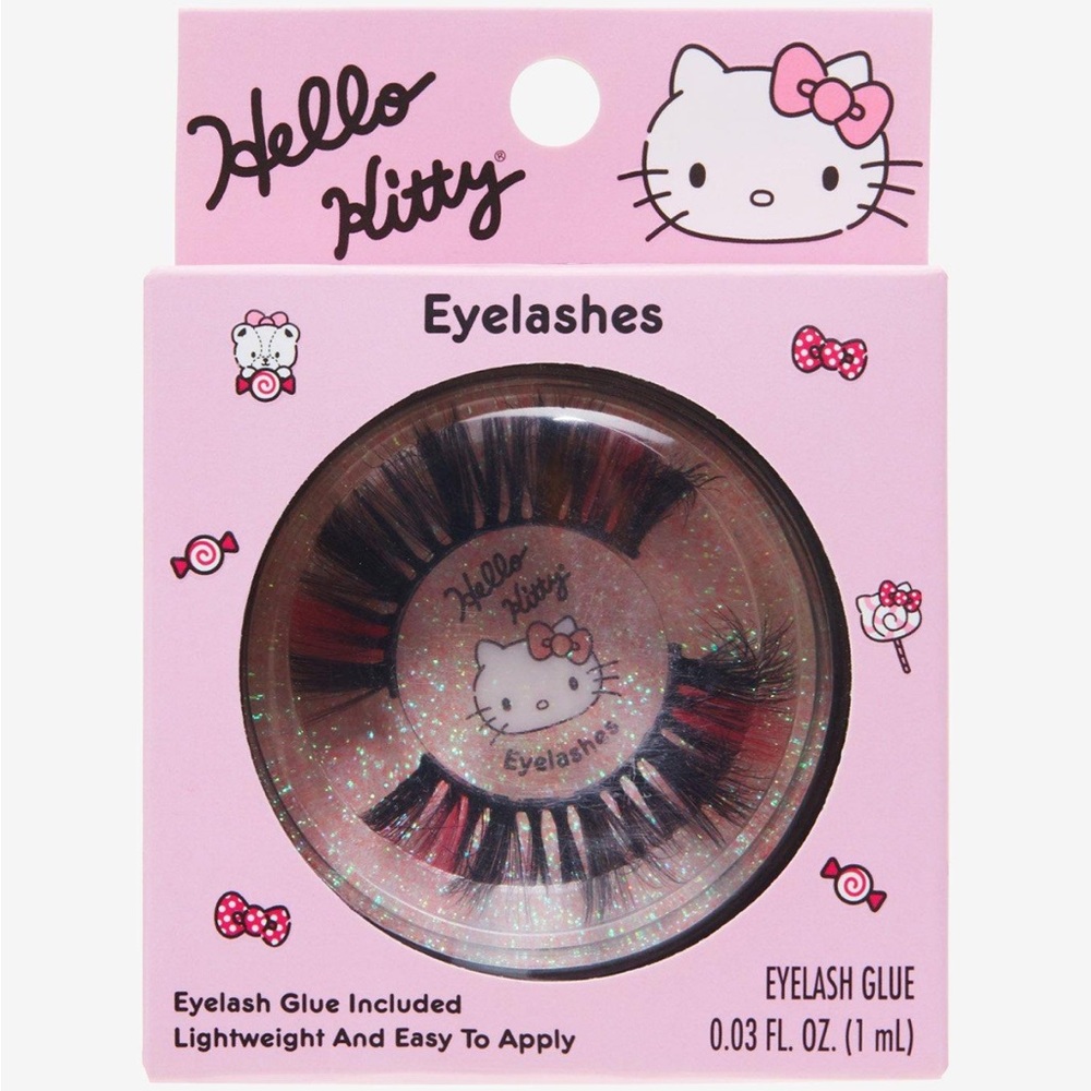 Hello Kitty Sanrio Pink & Black Faux Eyelashes Hot‎ Topic